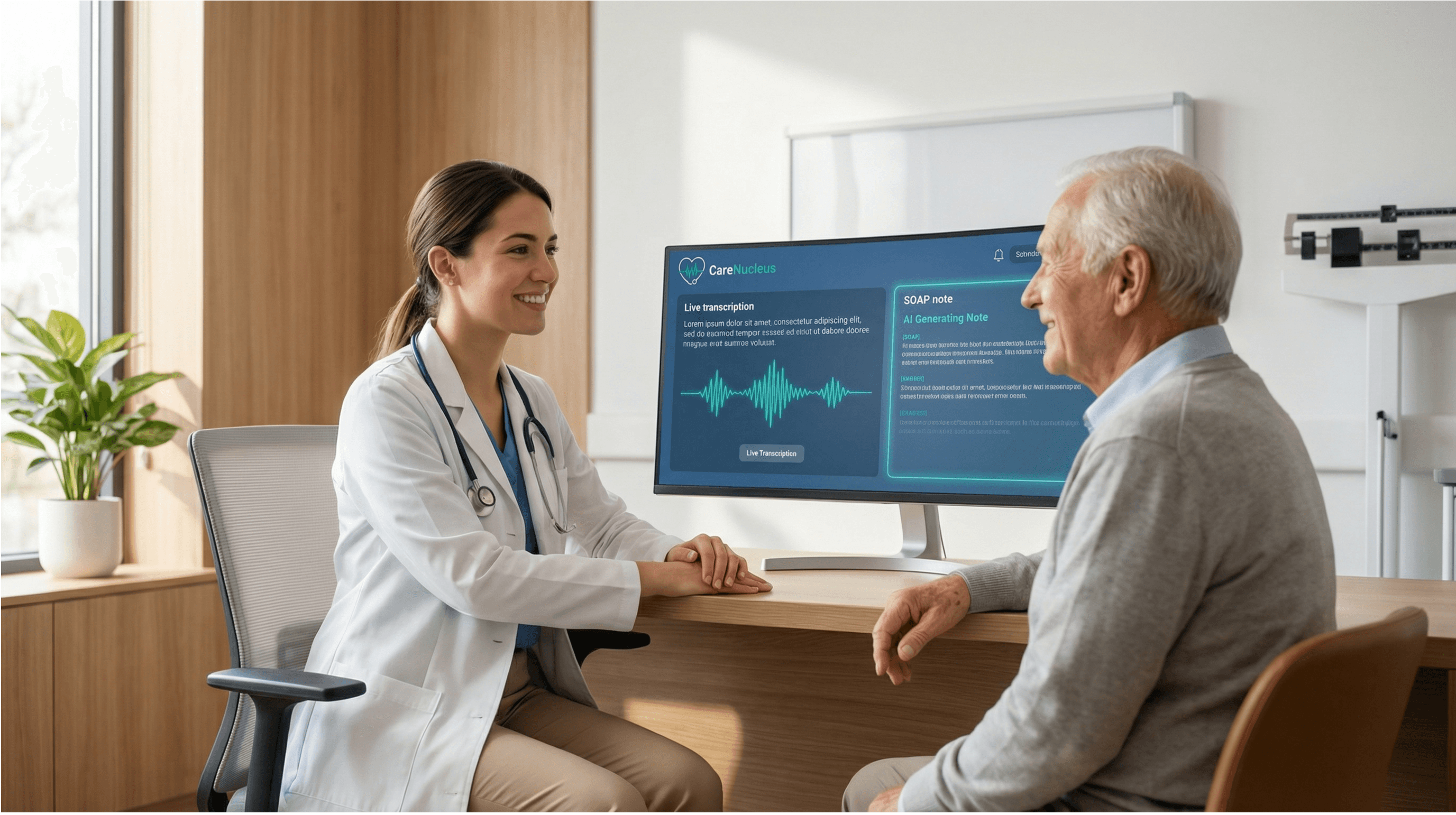 AI-powered consultation and documentation in practice—live transcription and SOAP notes